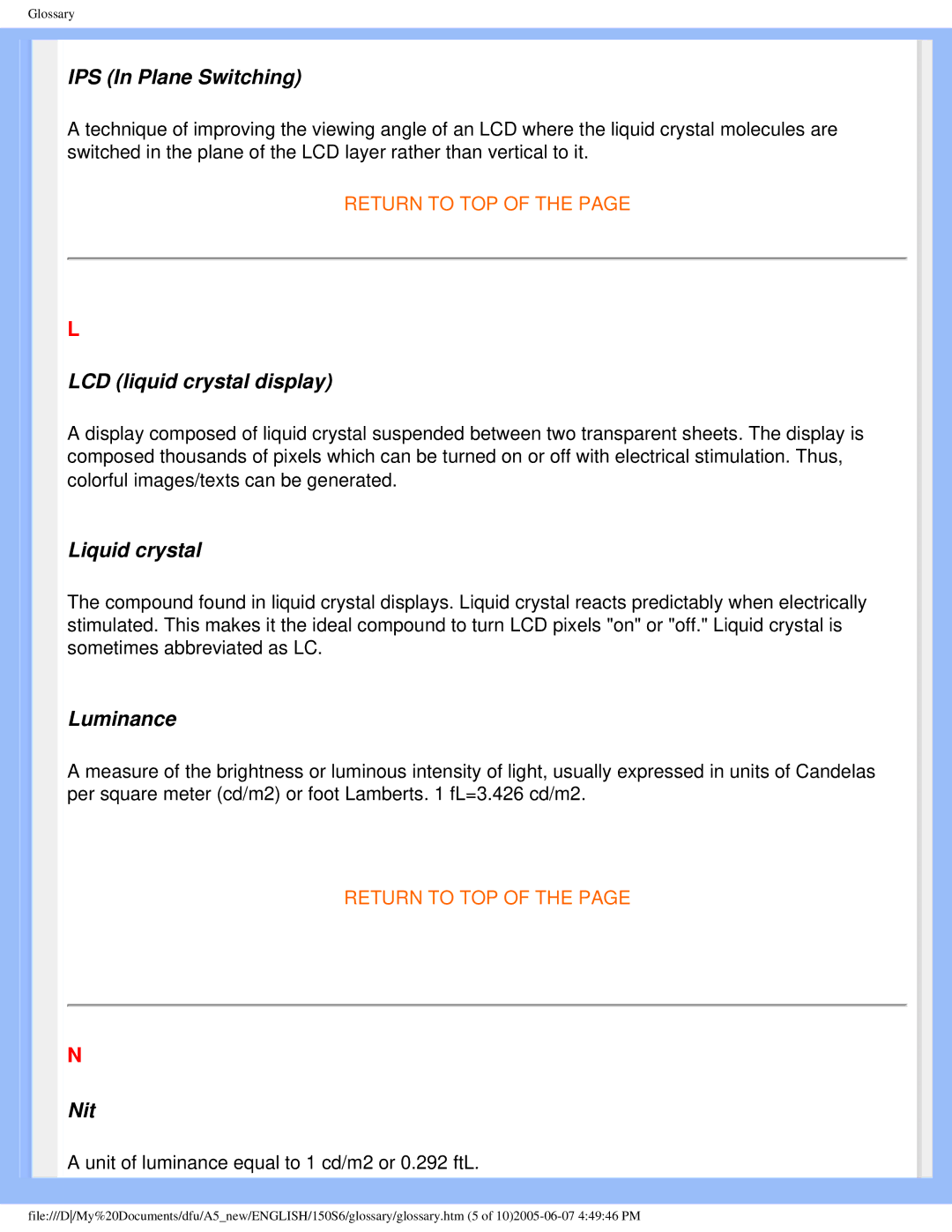 Philips 15056 user manual IPS In Plane Switching 