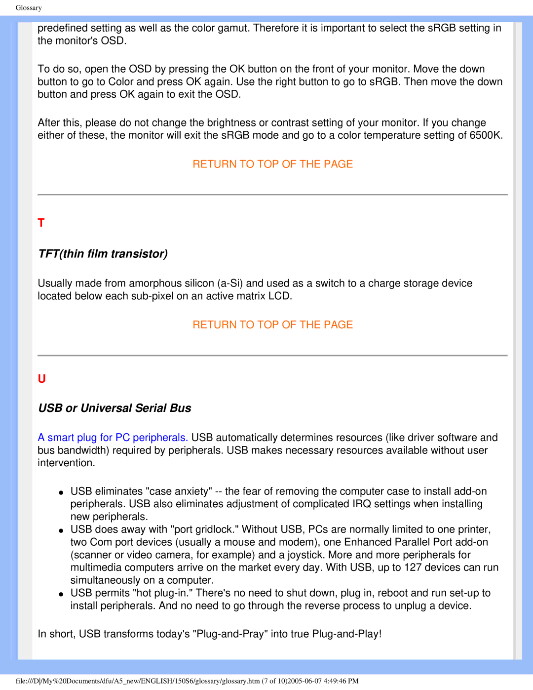 Philips 15056 user manual TFTthin film transistor 