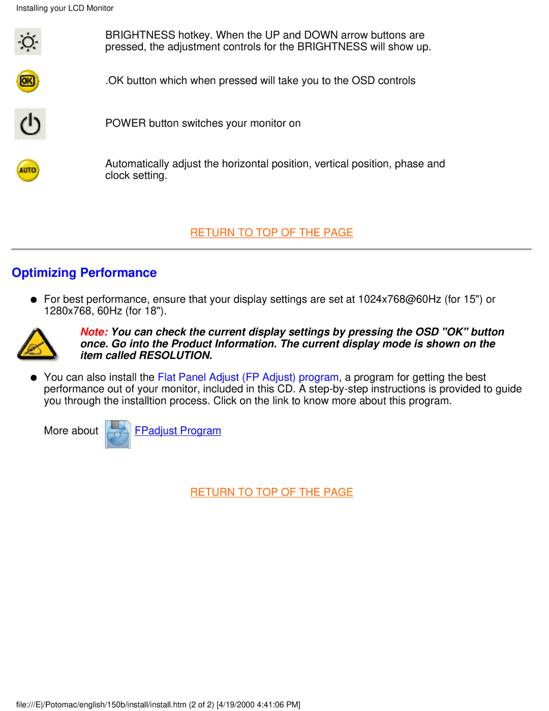 Philips 150B user manual Optimizing Performance 