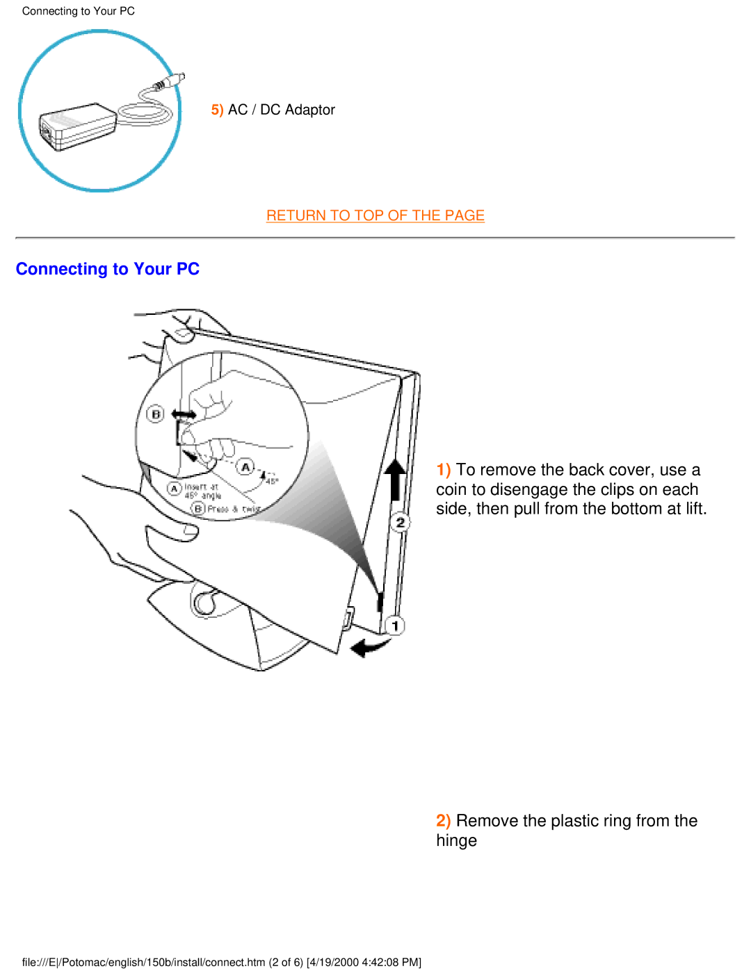 Philips 150B user manual Connecting to Your PC 