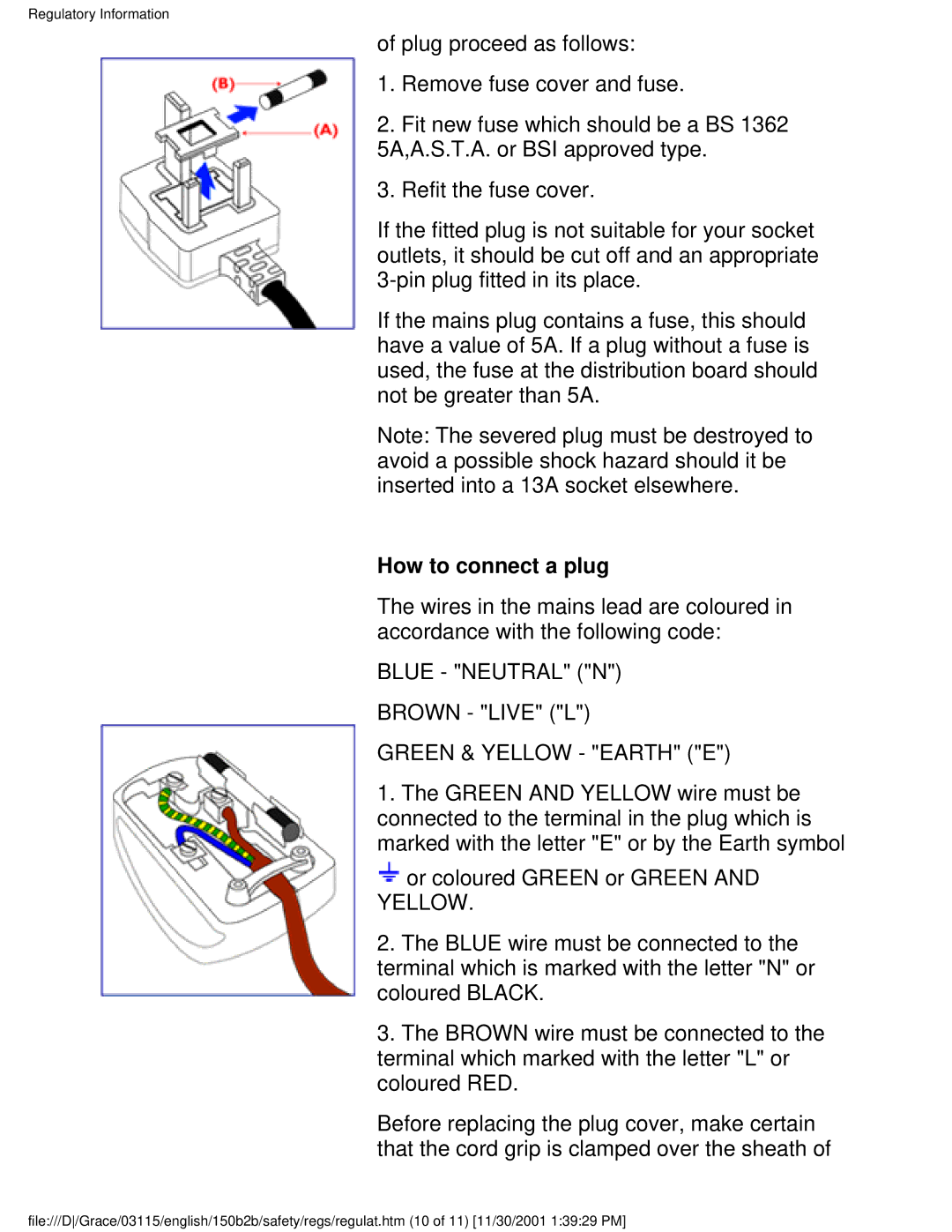 Philips 150B2B user manual How to connect a plug 