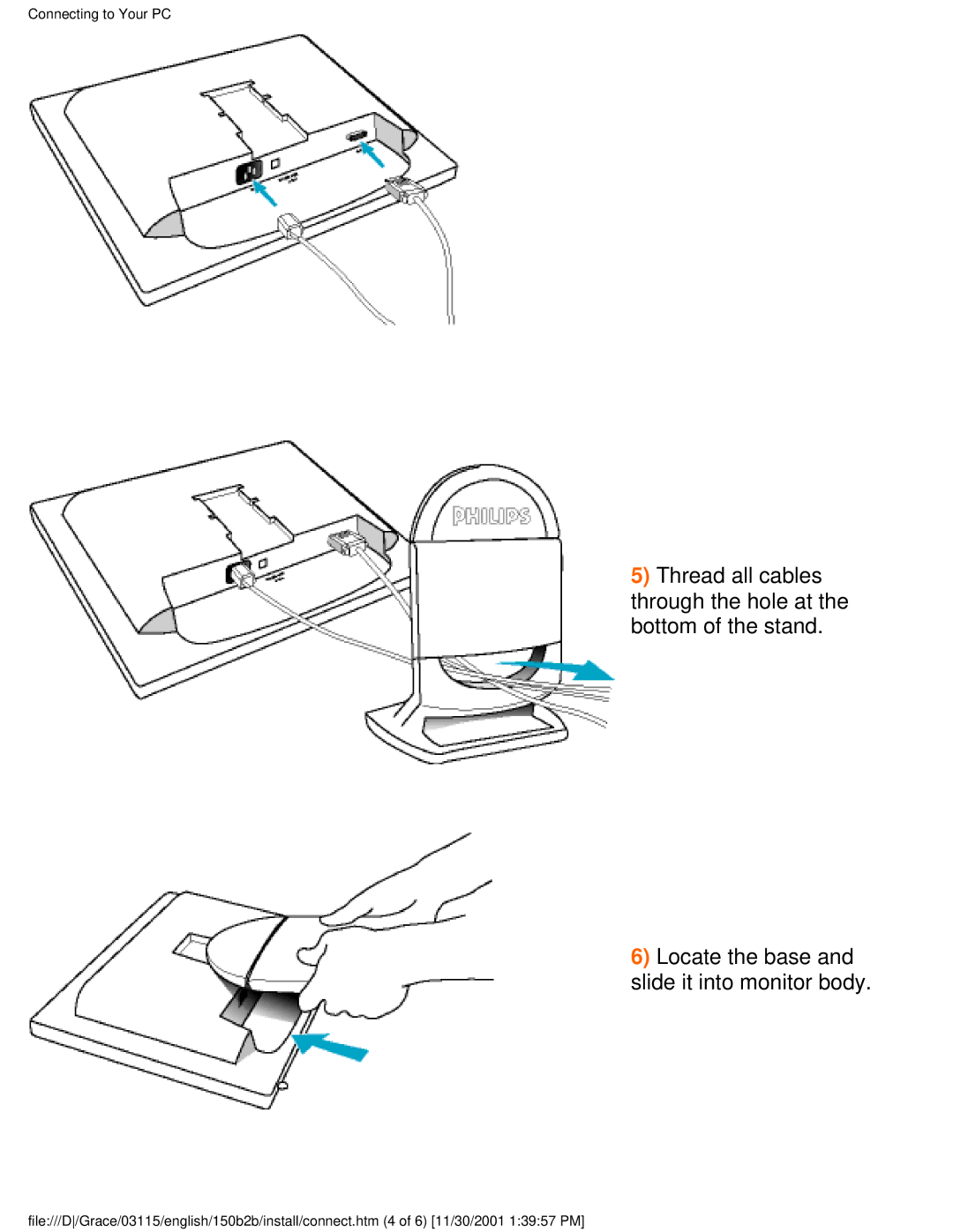 Philips 150B2B user manual Connecting to Your PC 