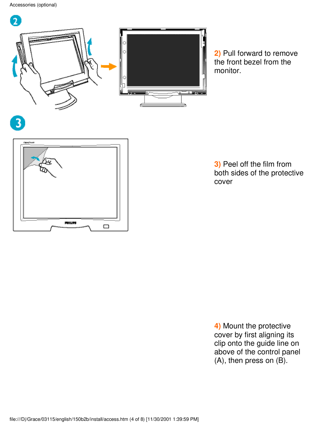 Philips 150B2B user manual Accessories optional 