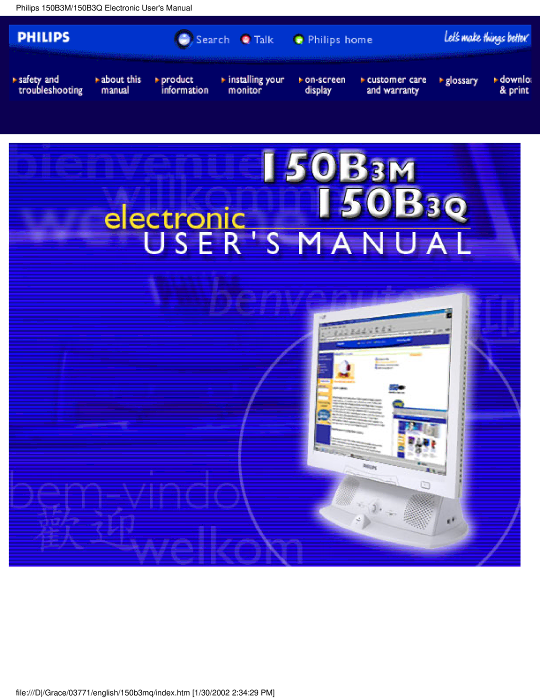 Philips 150B3M/150B3Q user manual 