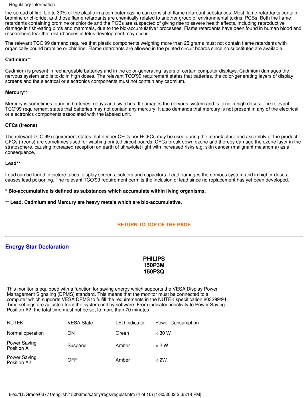 Philips 150B3M/150B3Q user manual Philips 150P3M 150P3Q 