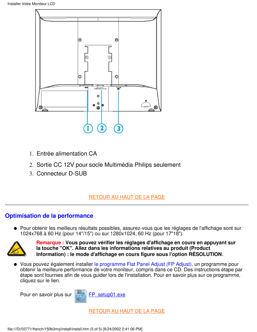 Philips 150B3Q, 150B3M user manual Optimisation de la performance 