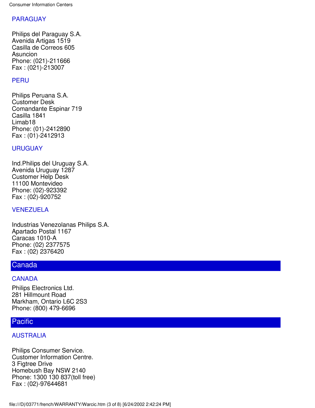 Philips 150B3M, 150B3Q user manual Canada 