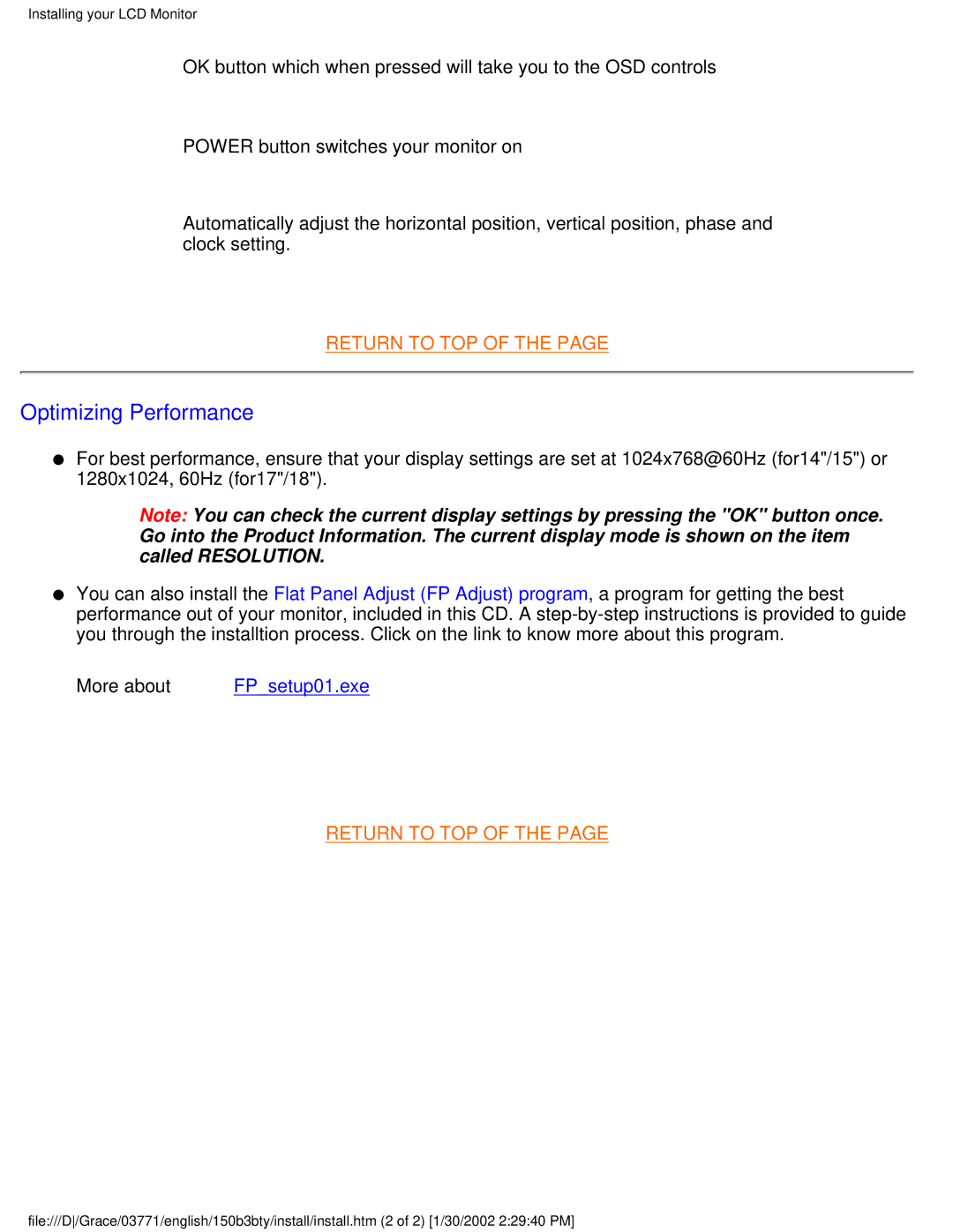 Philips 150B3B, 150B3Y, 150B3T user manual Optimizing Performance 