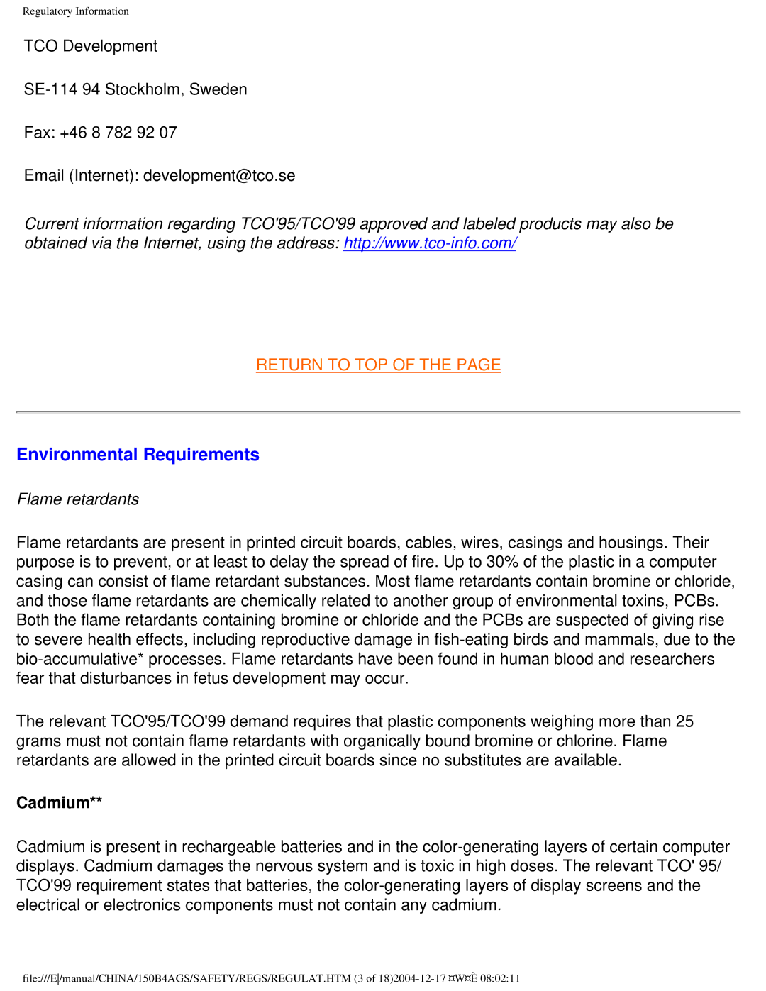 Philips 150B4AG, 150B4AS user manual Environmental Requirements, Flame retardants 