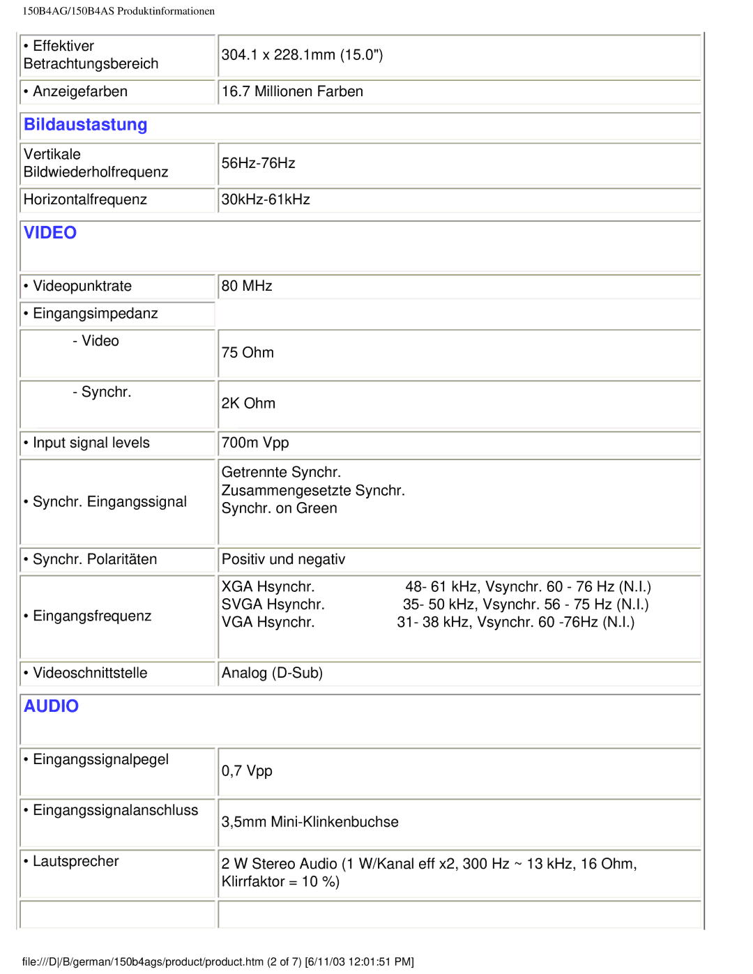 Philips 150B4AG user manual Video 