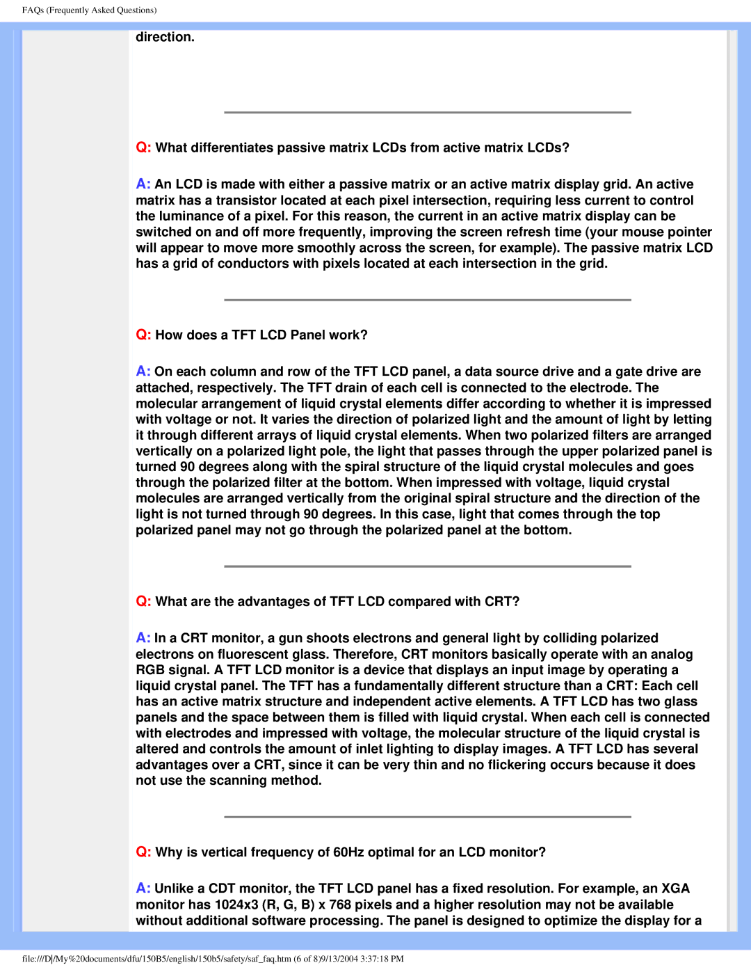 Philips 150b5 user manual FAQs Frequently Asked Questions 