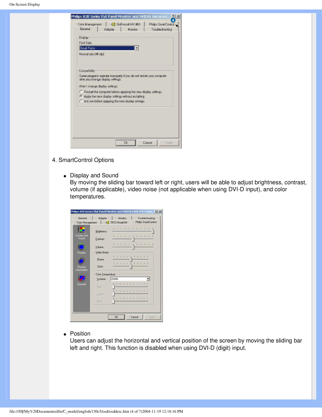 Philips 150c5 user manual On-Screen Display 