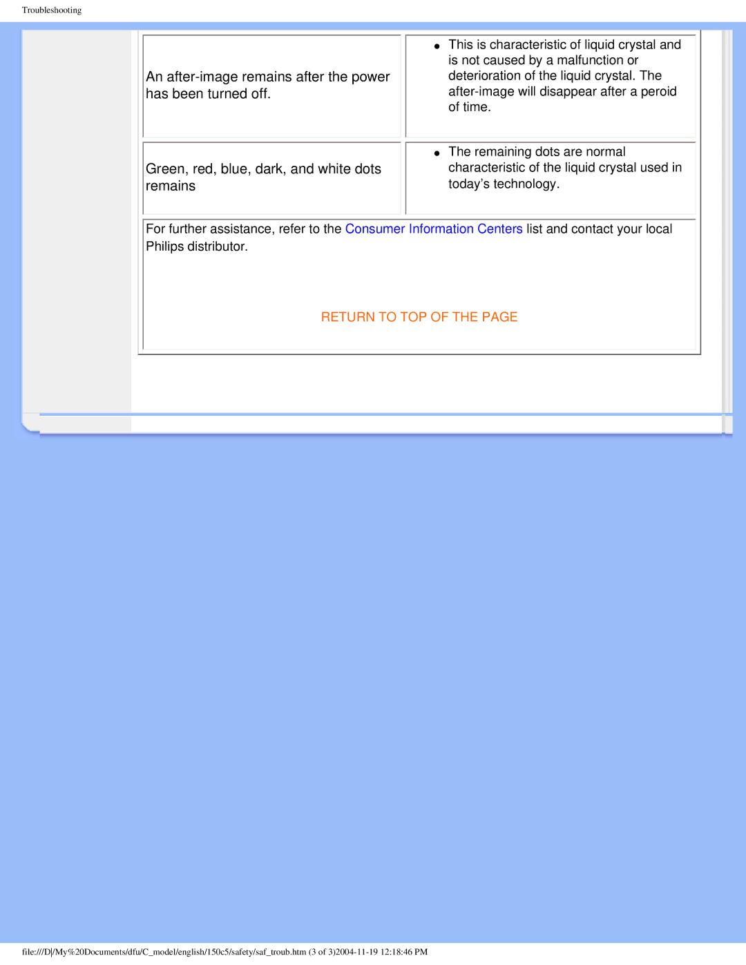 Philips 150c5 user manual Return to TOP 