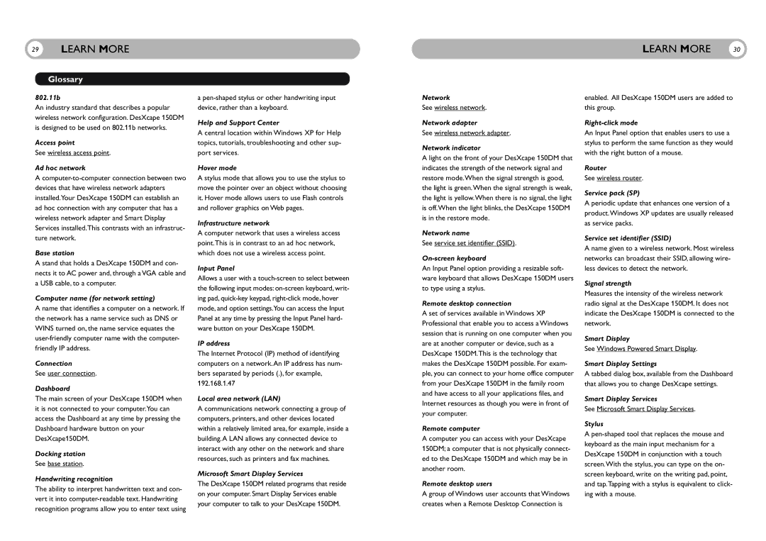 Philips 150DM user manual Glossary 