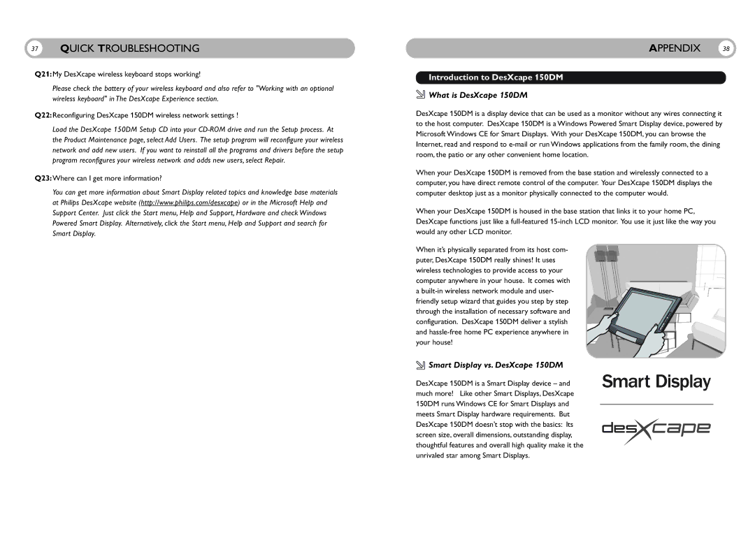 Philips user manual Introduction to DesXcape 150DM, What is DesXcape 150DM, Smart Display vs. DesXcape 150DM 