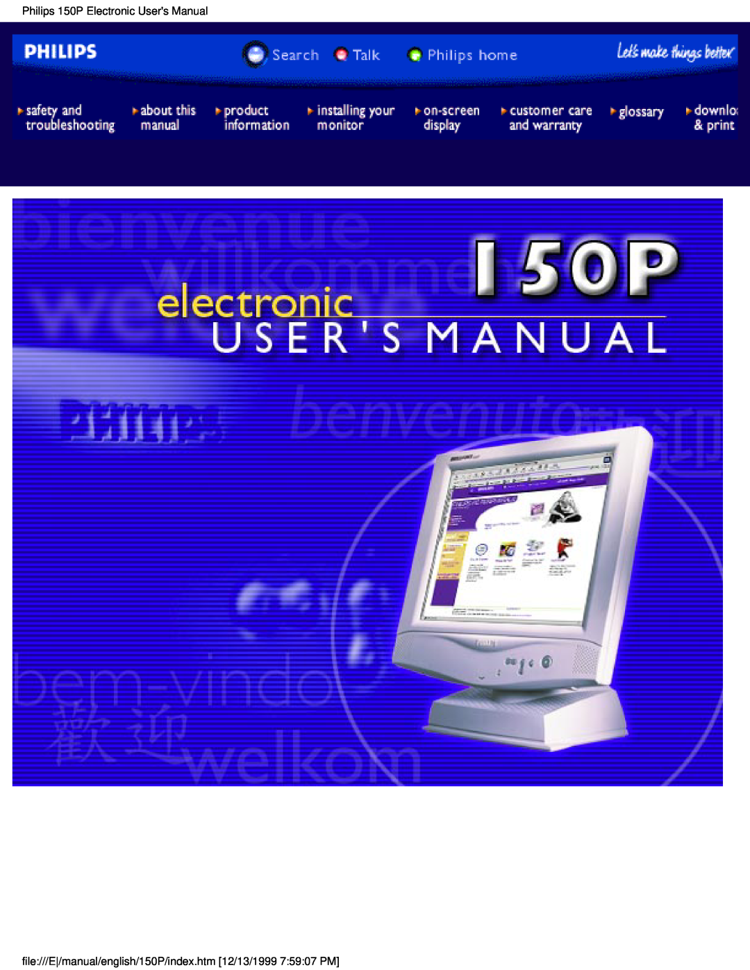 Philips user manual file///E/manual/english/150P/index.htm 12/13/1999 75907 PM 