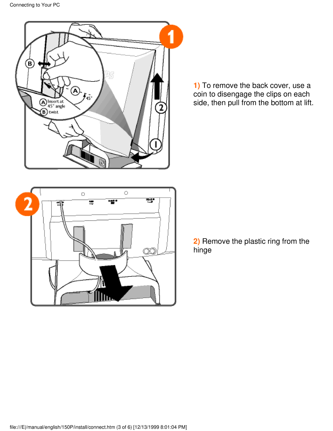 Philips 150P user manual Connecting to Your PC 