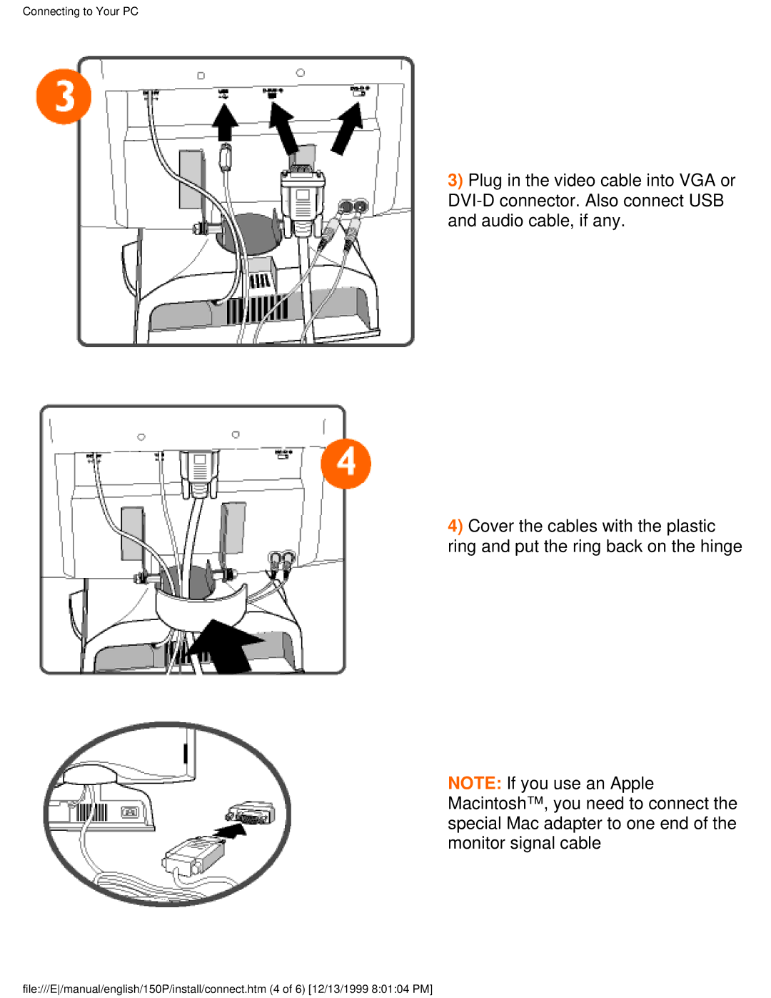 Philips 150P user manual Connecting to Your PC 