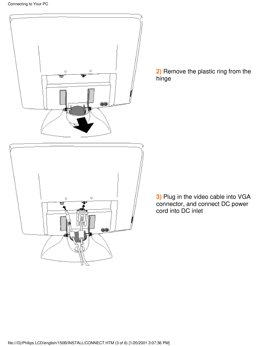 Philips 150P1, 140S1, 150B1 user manual Connecting to Your PC 