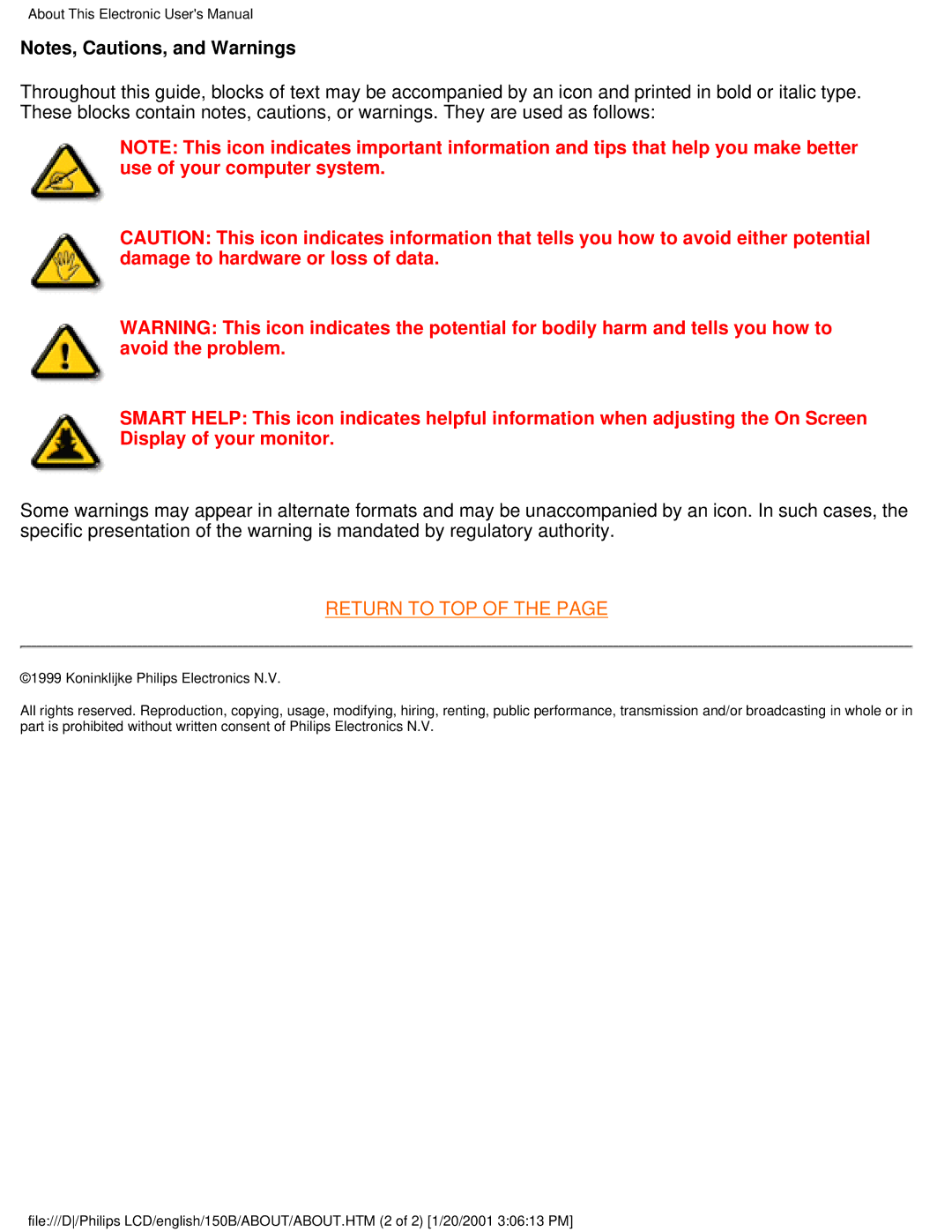 Philips 150P1, 140S1, 150B1 user manual Return to TOP 