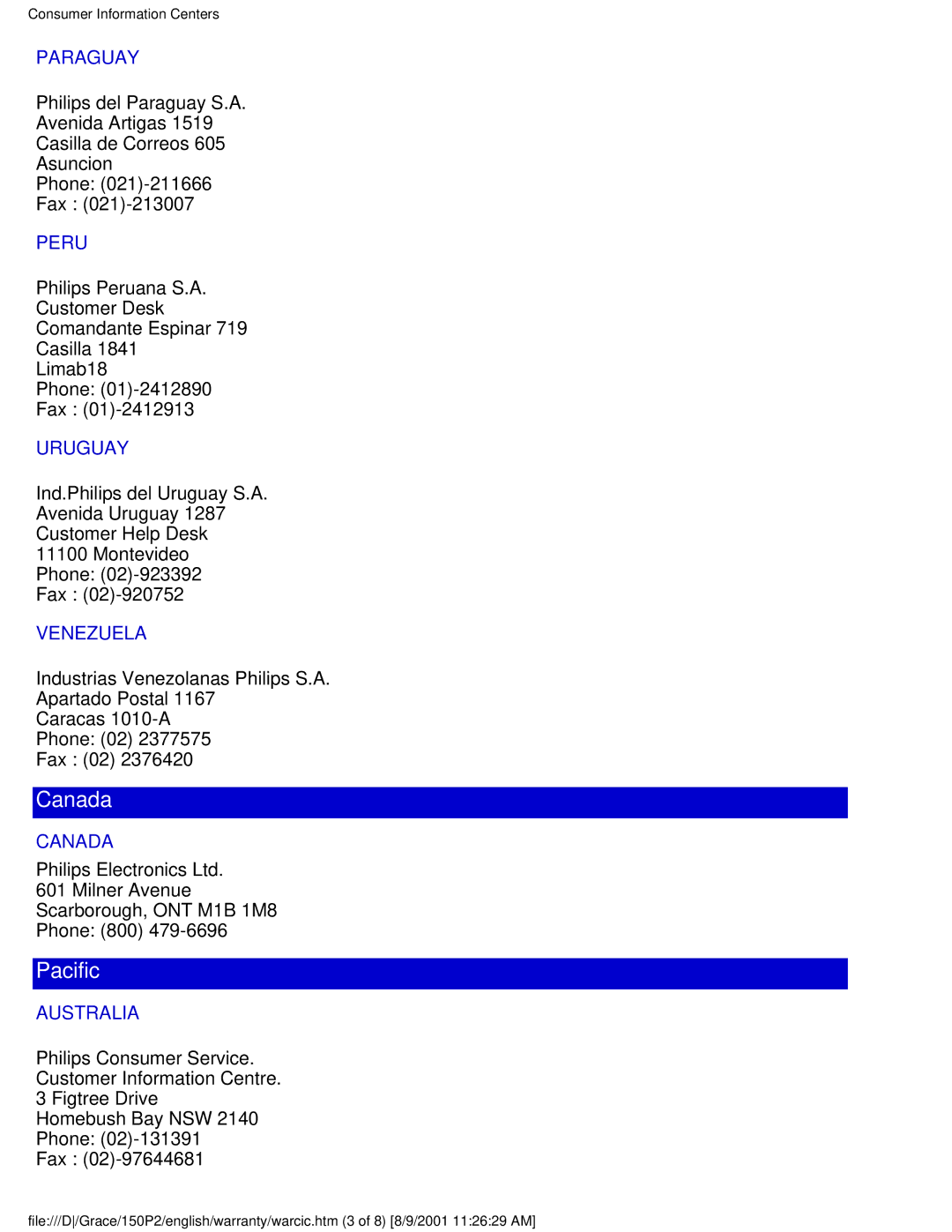 Philips 150P2E/150P2D user manual Canada 