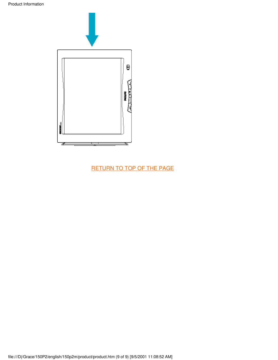 Philips 150P2M user manual Return to TOP 