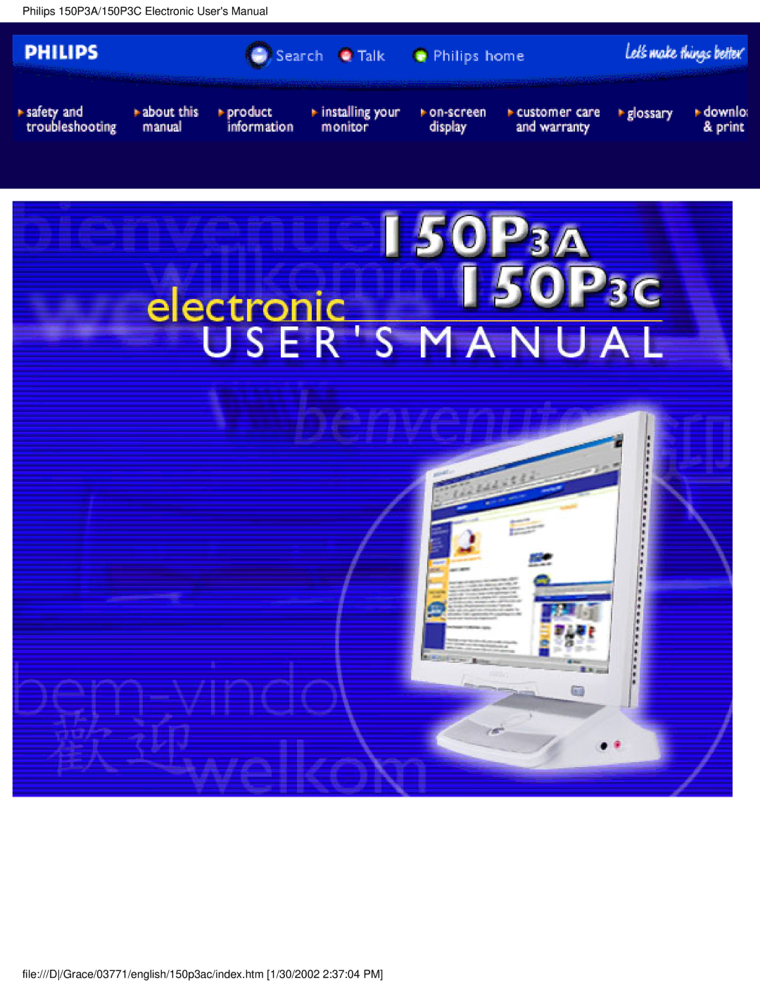 Philips 150P3C user manual 