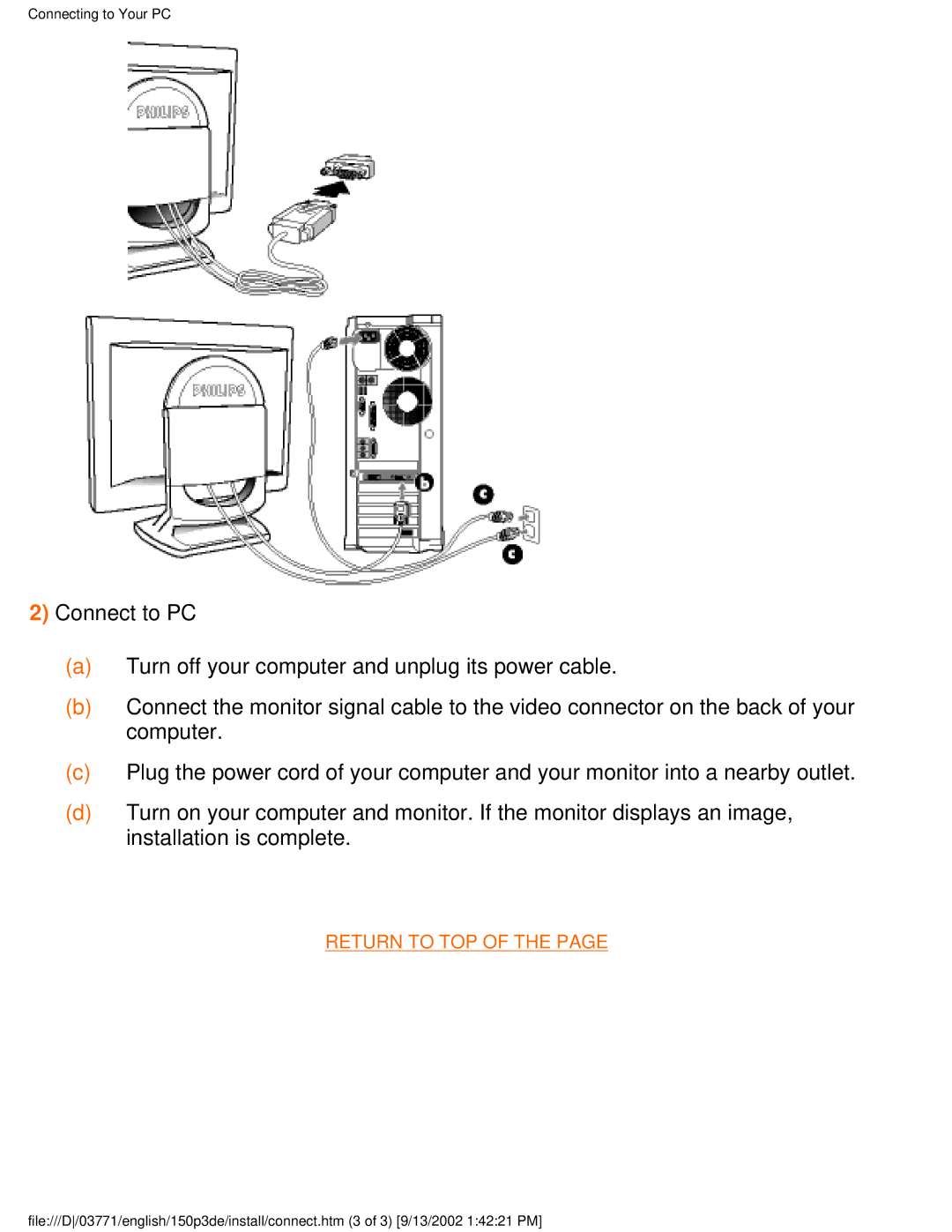 Philips 150P3E user manual Return to TOP 