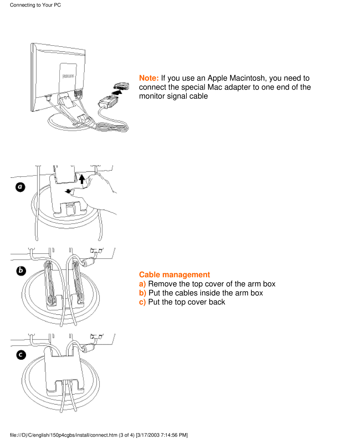 Philips 150P4CG, 150P4CS user manual Cable management 