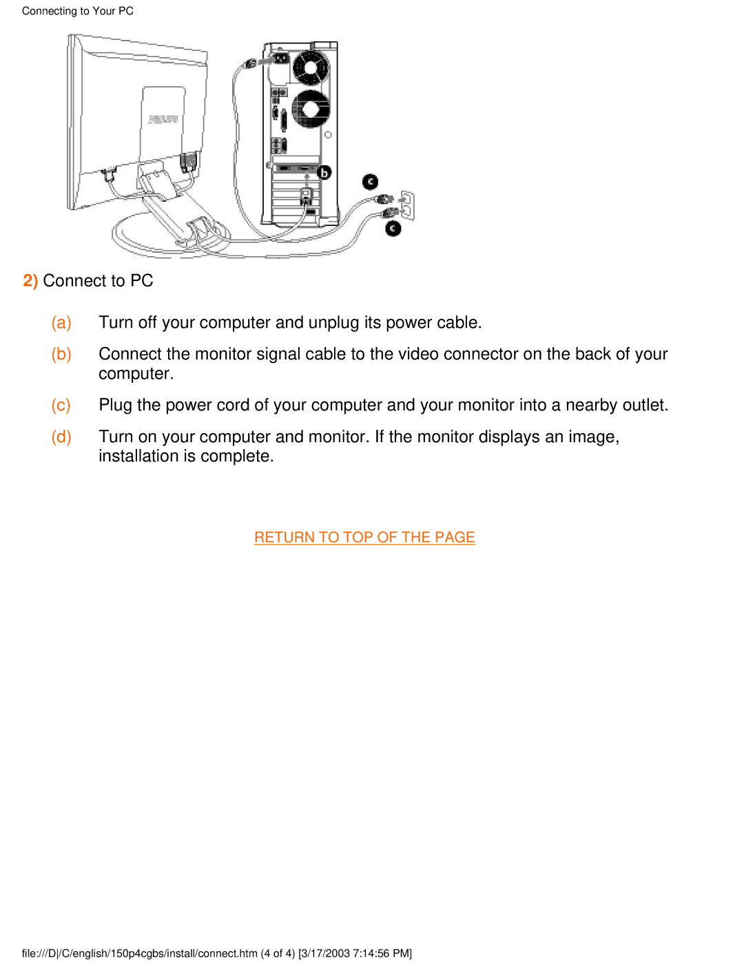 Philips 150P4CS, 150P4CG user manual Return to TOP 