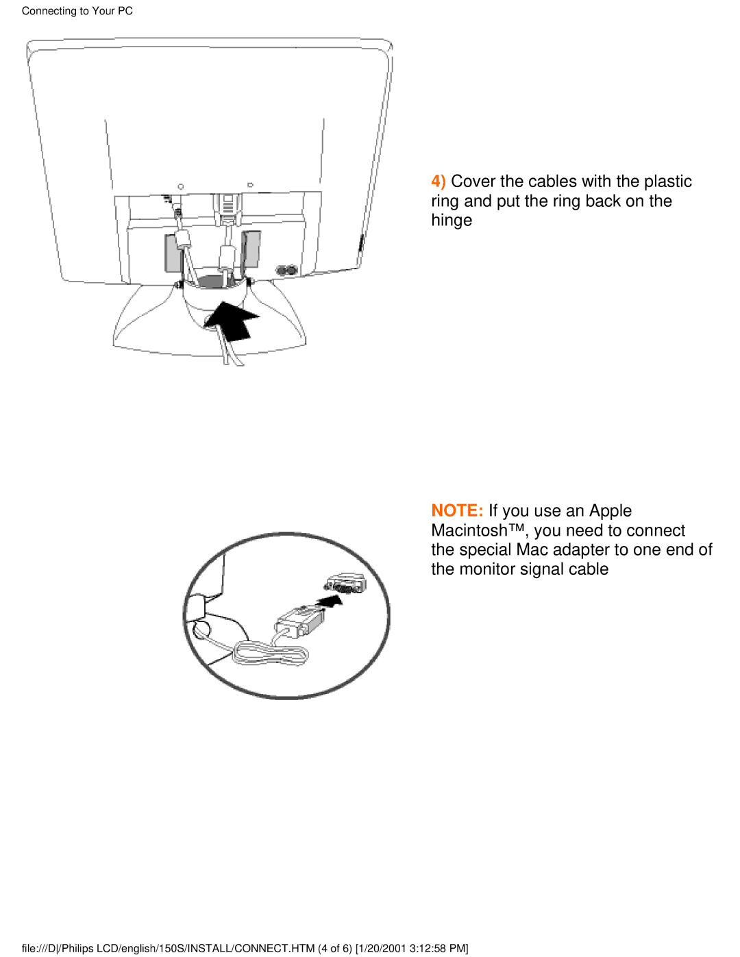 Philips 150S user manual Connecting to Your PC 