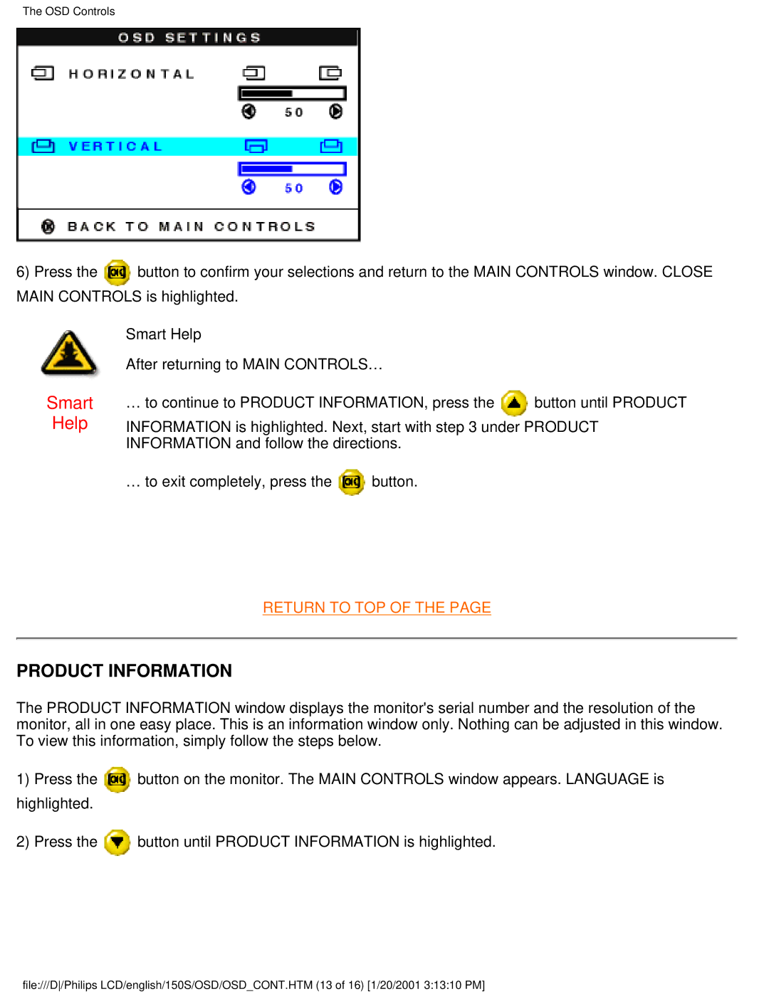 Philips 150S user manual Product Information 