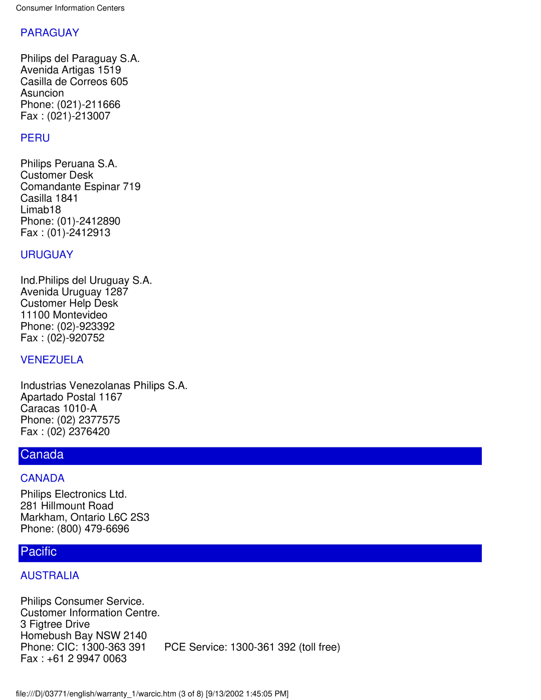 Philips 150S3F user manual Canada 