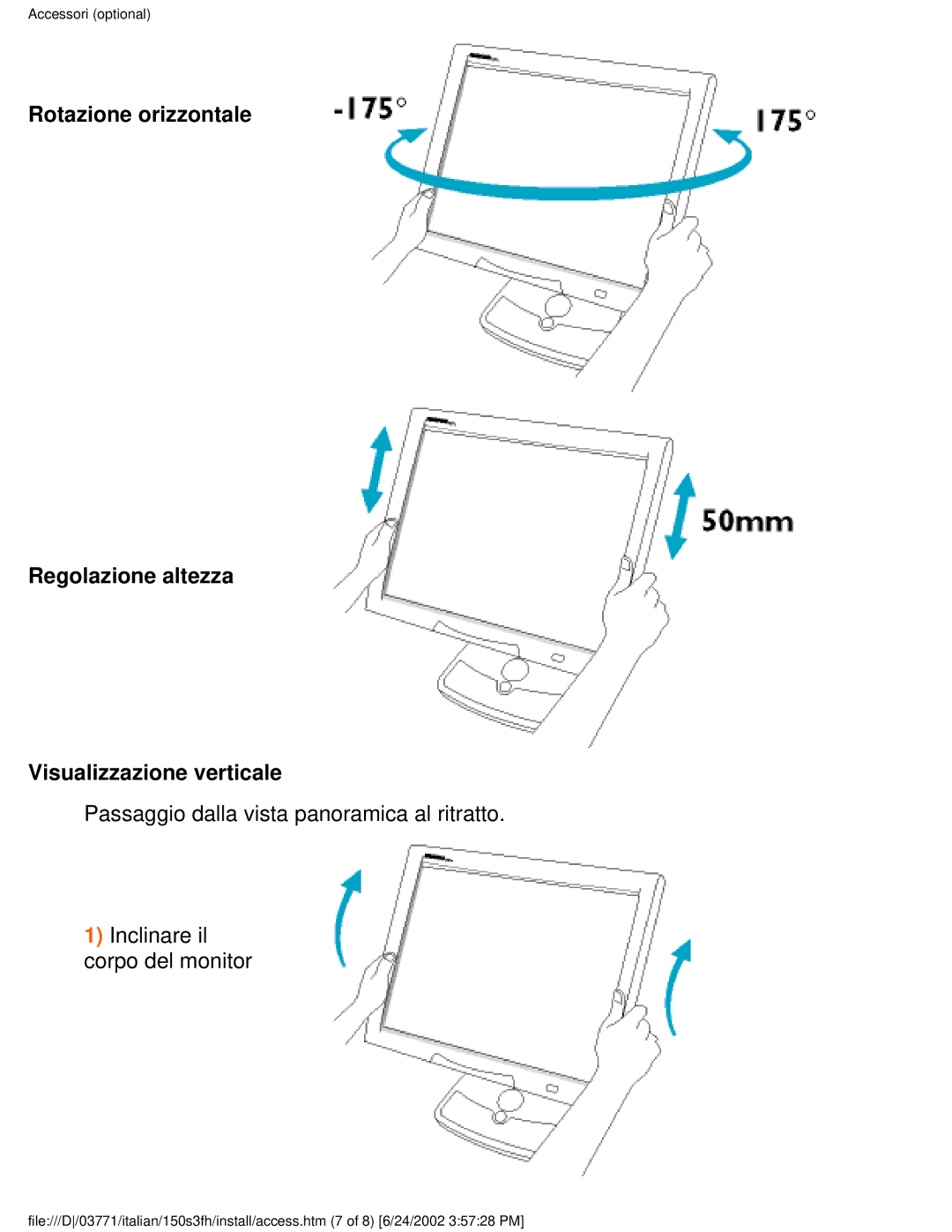 Philips 150S3S user manual Accessori optional 