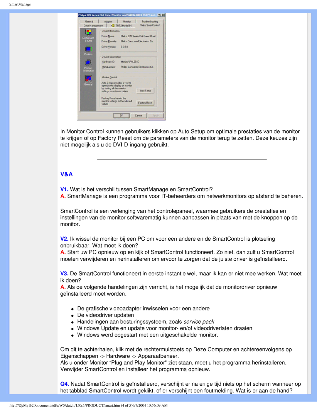 Philips 150S5 user manual SmartManage 