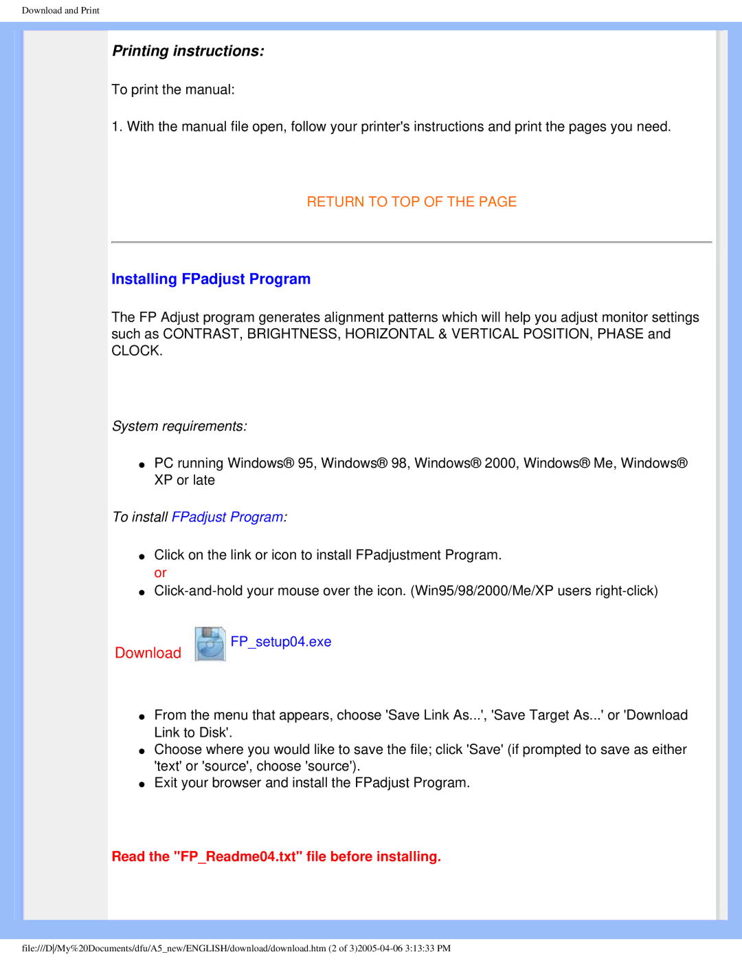 Philips 150S6 user manual Printing instructions 