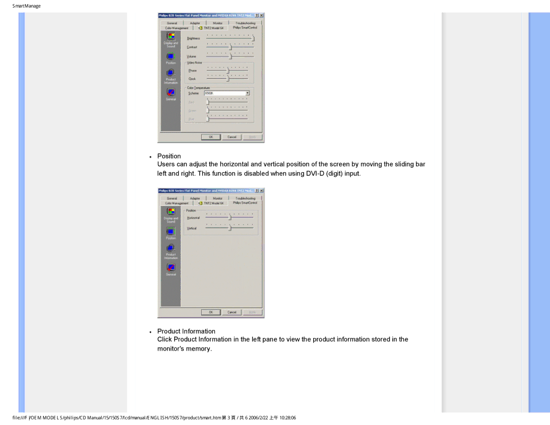 Philips 150S7 user manual SmartManage 