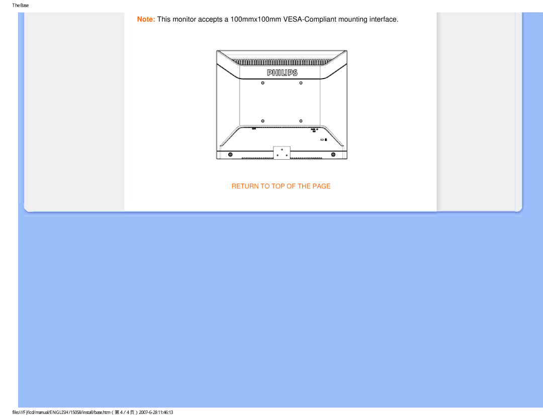 Philips 150S8 user manual Return to TOP 