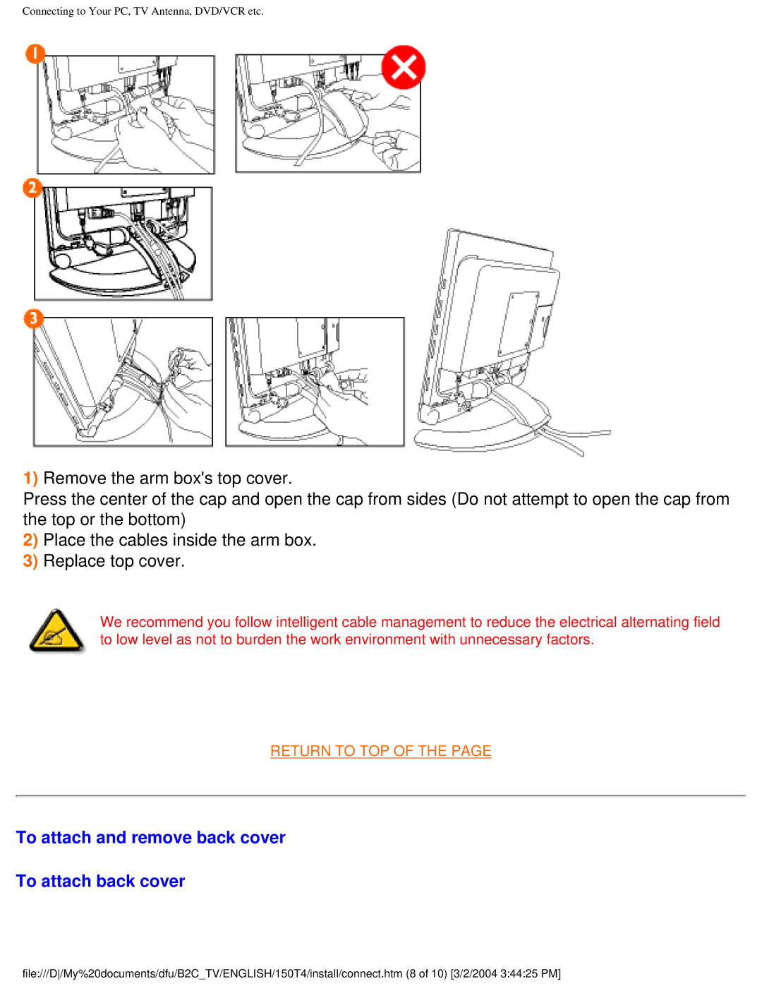 Philips 150T4 manual To attach and remove back cover To attach back cover 