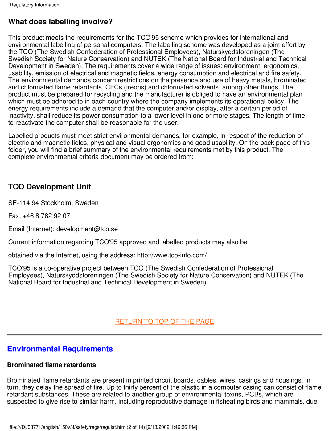 Philips 150V3F user manual What does labelling involve?, Environmental Requirements 