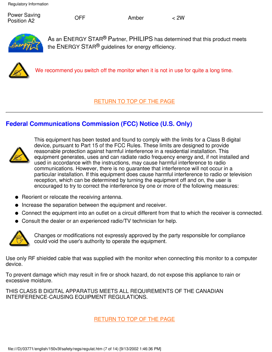 Philips 150V3F user manual Federal Communications Commission FCC Notice U.S. Only 