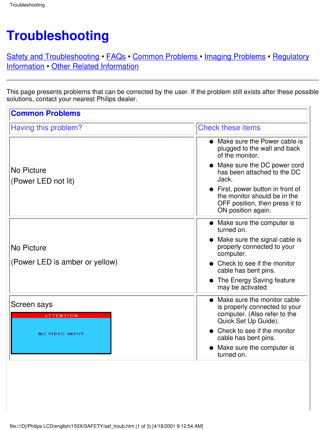 Philips 150X user manual Troubleshooting, Common Problems 