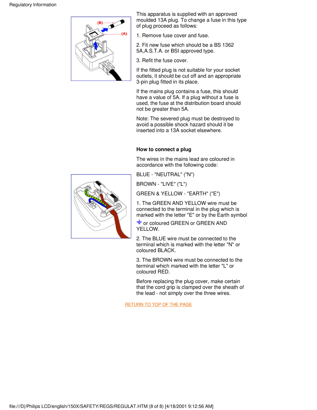 Philips 150X user manual How to connect a plug 