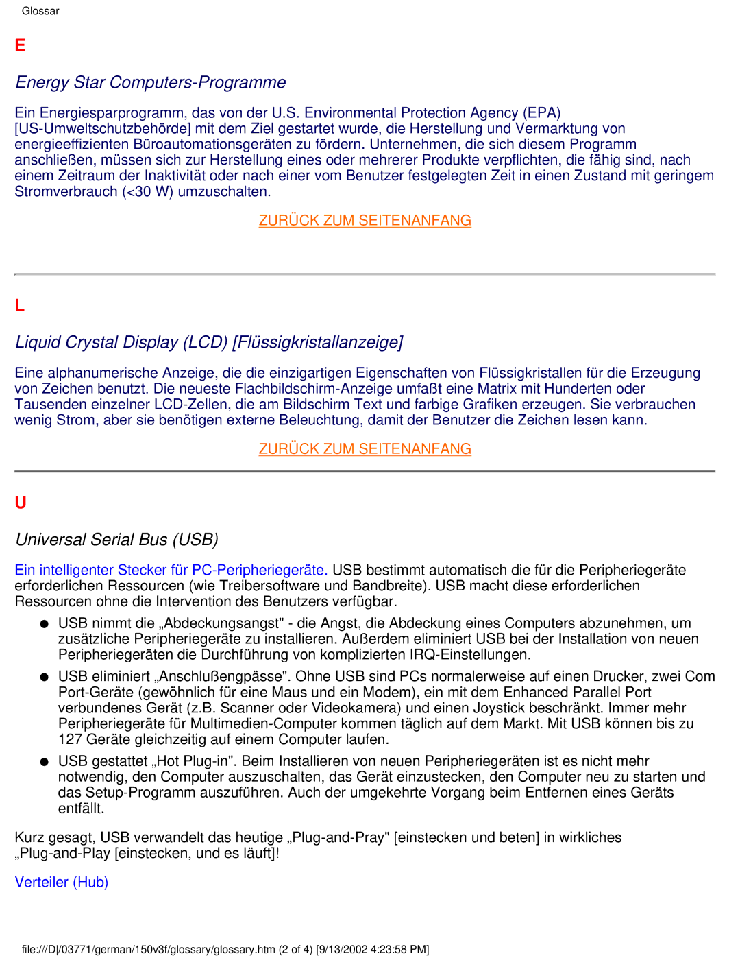 Philips 150B3, 150X3, 150S3, 150V4, 150V3 user manual Energy Star Computers-Programme 