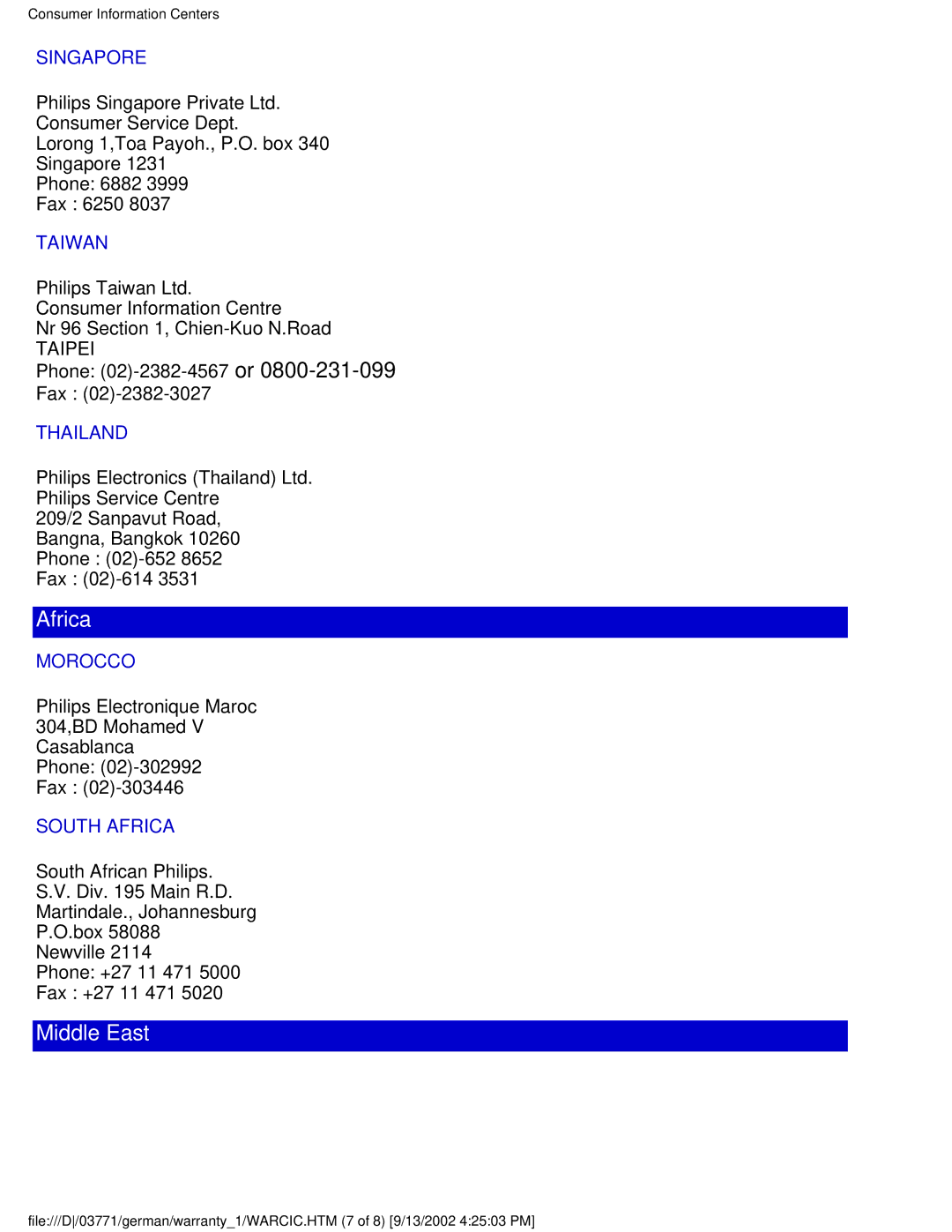 Philips 150S3, 150X3, 150B3, 150V4, 150V3 user manual Africa 