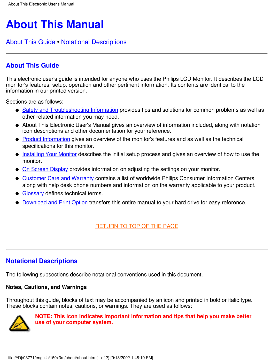 Philips 150X3M user manual About This Manual, About This Guide, Notational Descriptions 