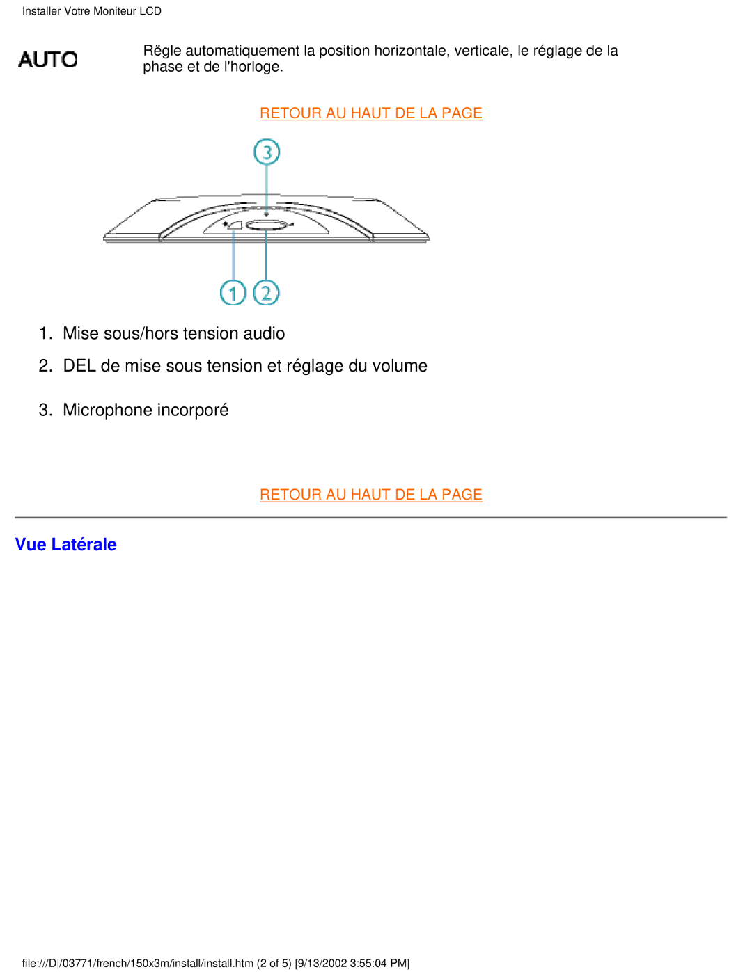 Philips 150X3M user manual Vue Latérale 