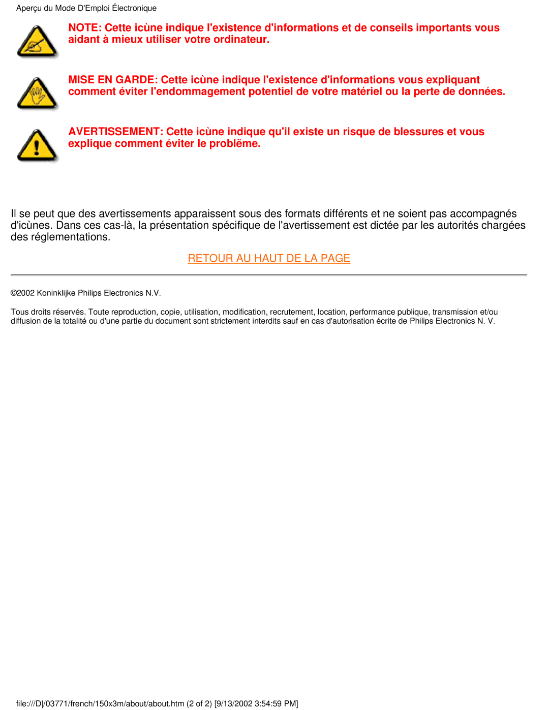 Philips 150X3M user manual Koninklijke Philips Electronics N.V 