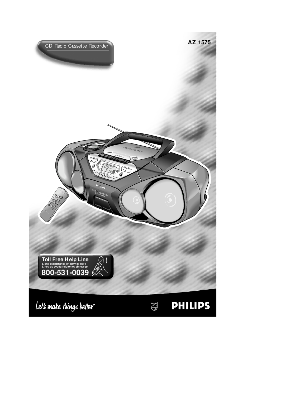 Philips 1575 manual Toll Free Help Line 