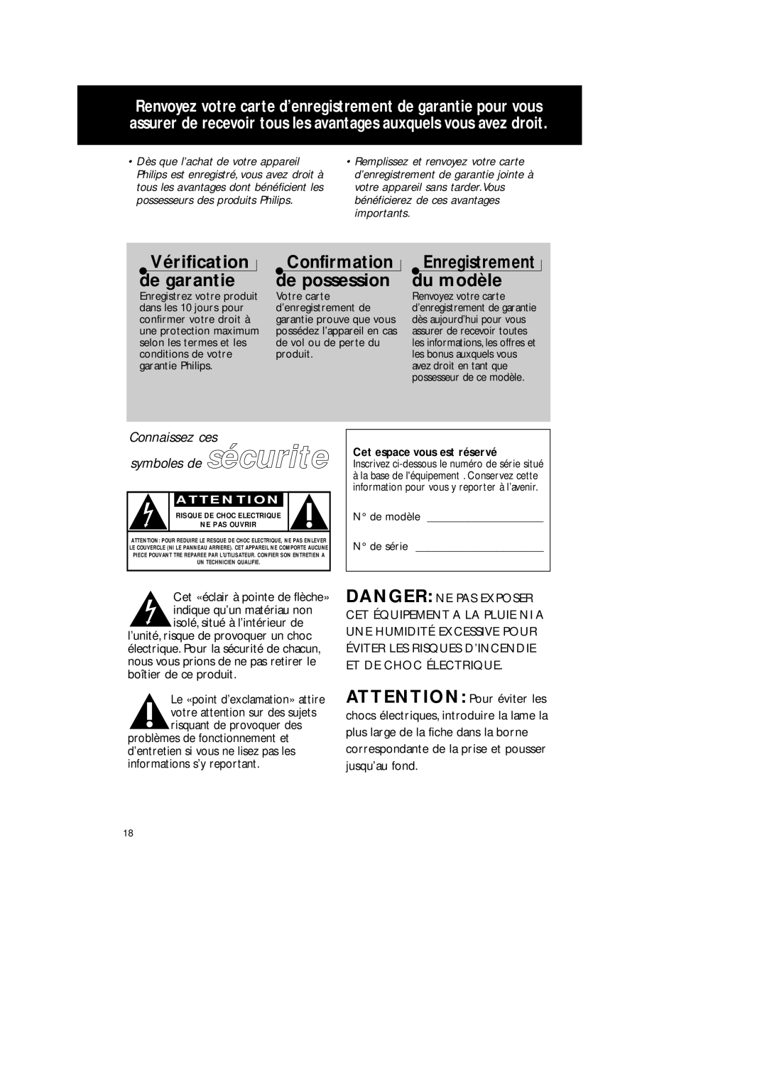 Philips 1575 manual Cet espace vous est réservé 